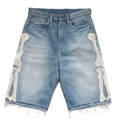 Skeleton Denim Shorts