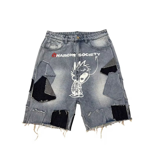 Patch Denim Shorts