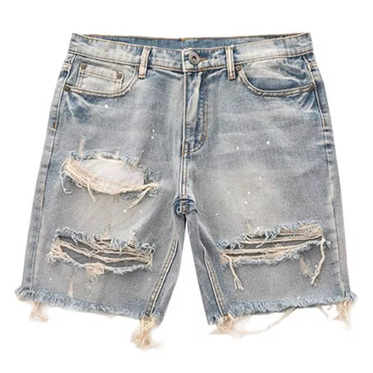 Denim Ripped Shorts