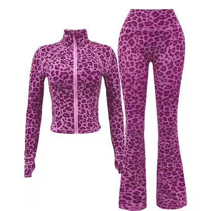 Cheetah Print Two Piece Jogger Set