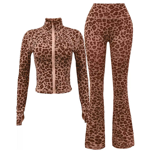 Cheetah Print Two Piece Jogger Set