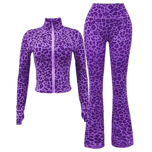 Cheetah Print Two Piece Jogger Set